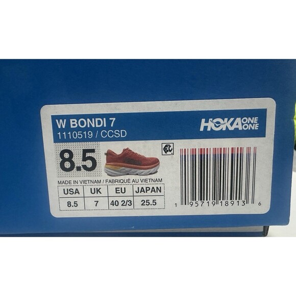 Hoka One One Women Bondi 7 Vallarta Blue Phlox Pink 1110519/CCSD Size 8.5 New‎ - Picture 14 of 14
